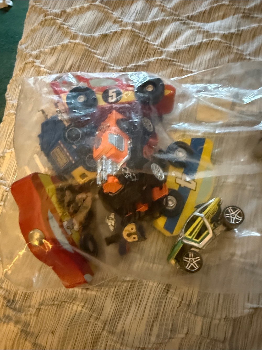 Bag of assorted cars